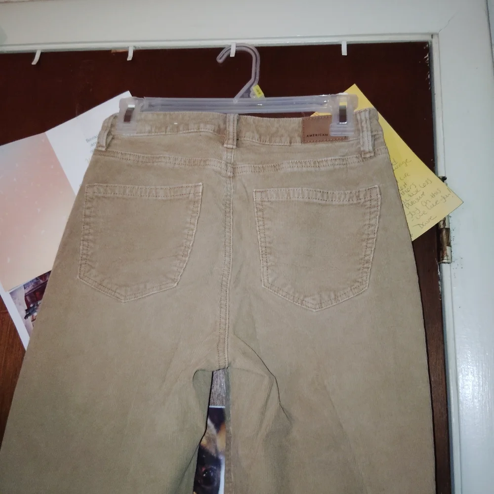 American Eagle Outfitters Straight Leg Corduroy Jeans in Camel